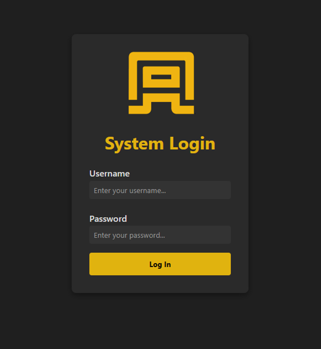 New Web Interface Login Screen