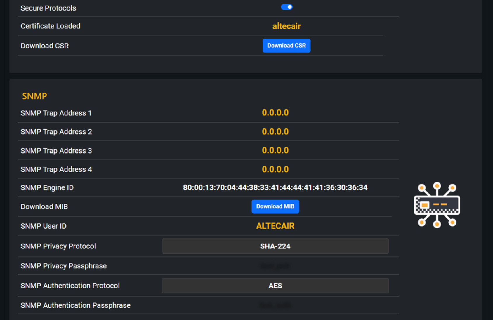 New Web Interface Configration Screen