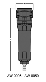 A Series Water Separator WS6-WS50 Dimensions