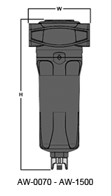 A Series Water Separator WS70-WS1500 Dimensions